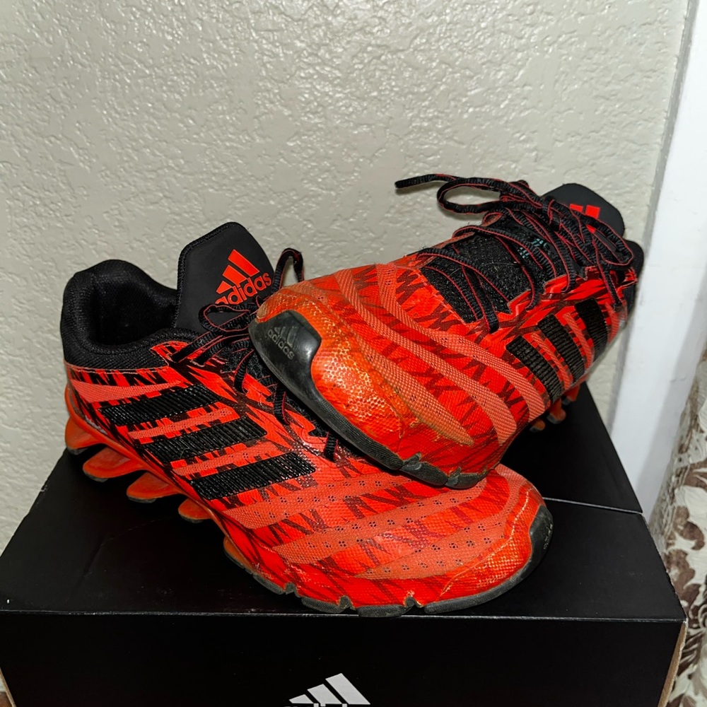 Neon and Orange Adidas Spring Blade Shoe. Size 8 M